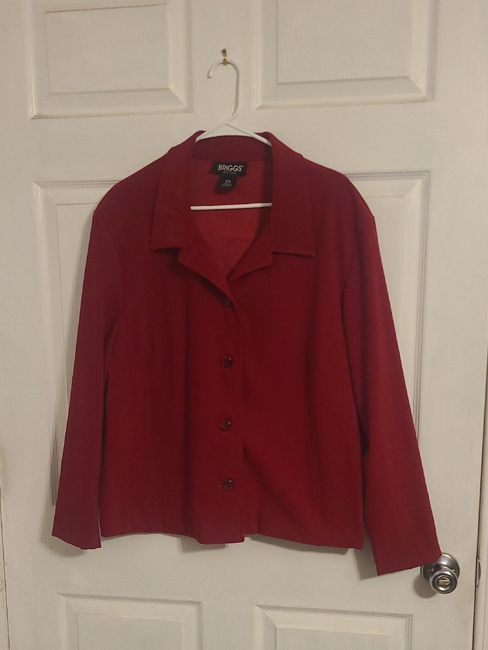 BRIGGS Red Button-Front Shacket